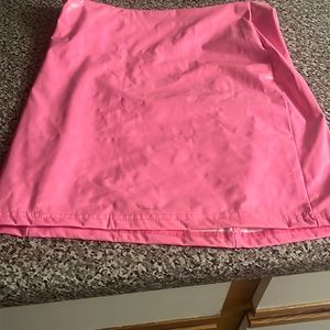 pink leather skirt size small